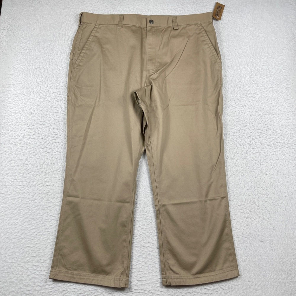 Duluth Trading Co Carpenter Pants Mens‎ 42x28 Stone Twill Utility Workwear 95016